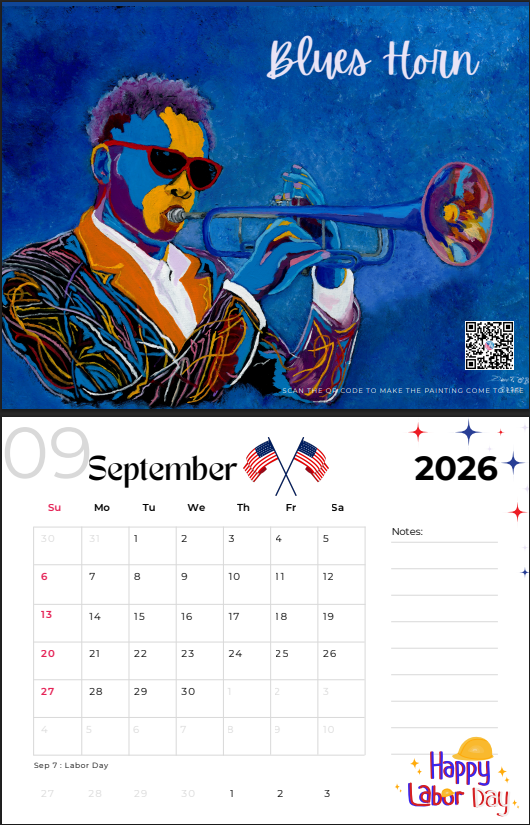 2026 O'Bannon Studios Jazz Calendar - Print Version