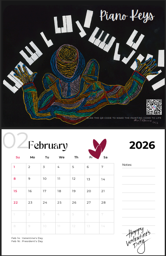 2026  O'Bannon Studios Jazz Calendar - Print Version